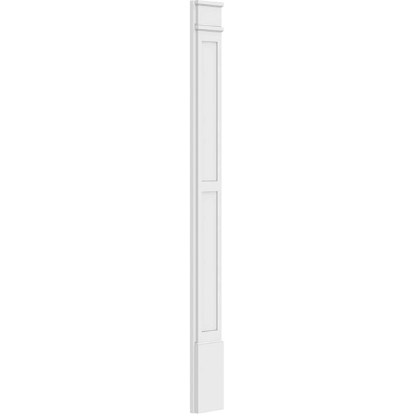 8x22W x 82x22H x 2x22P Two Equal Flat Panel PVC Pilaster with Decorative Capital & Base (Pair) B88730