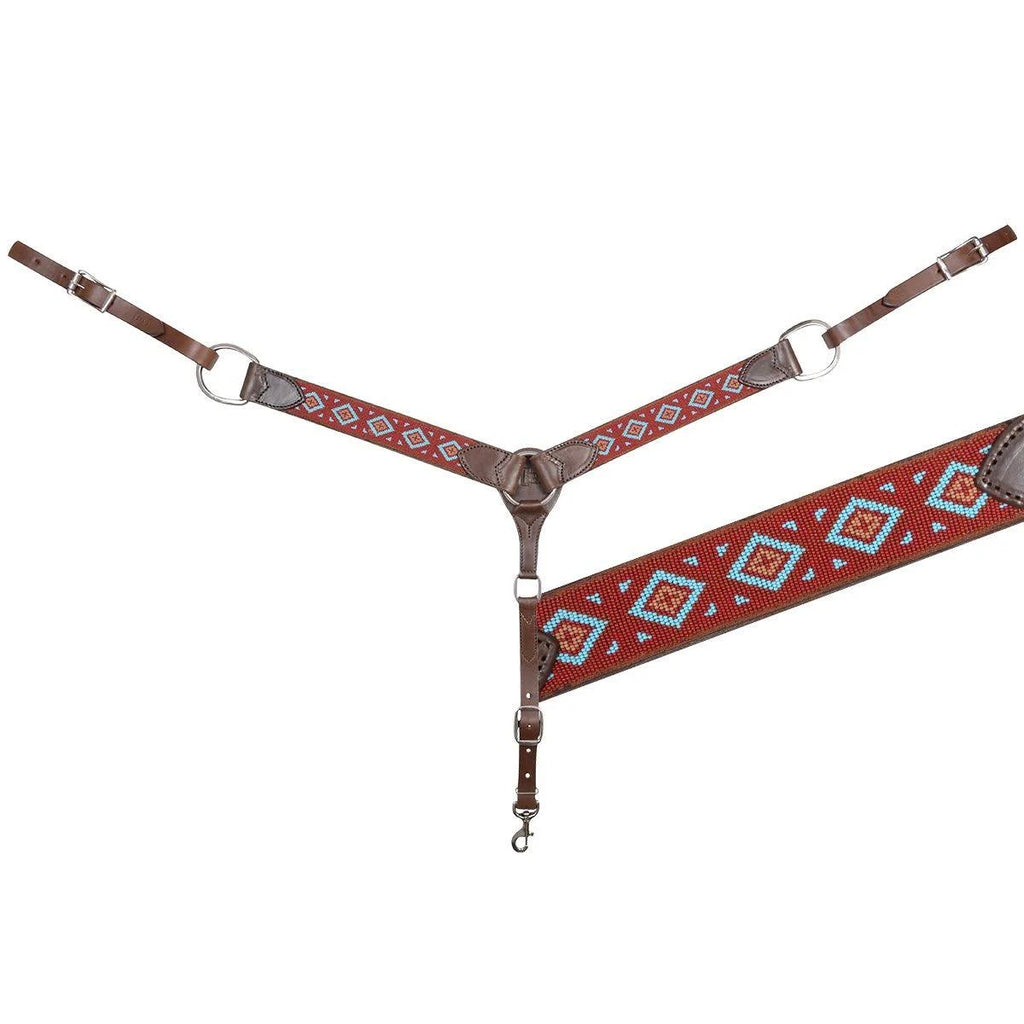 2in Beaded Breast Collar Turquoise O167