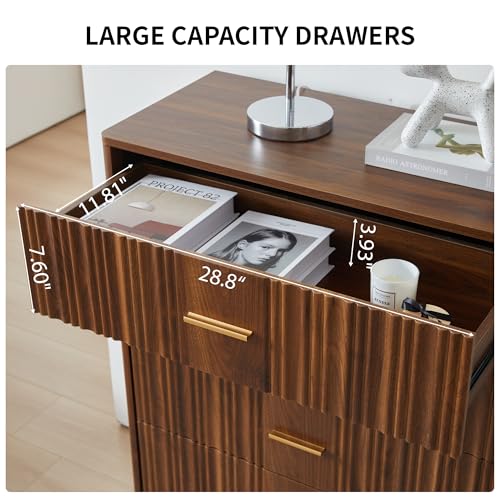 Walnut 5 Drawers Wooden Dresser R245165