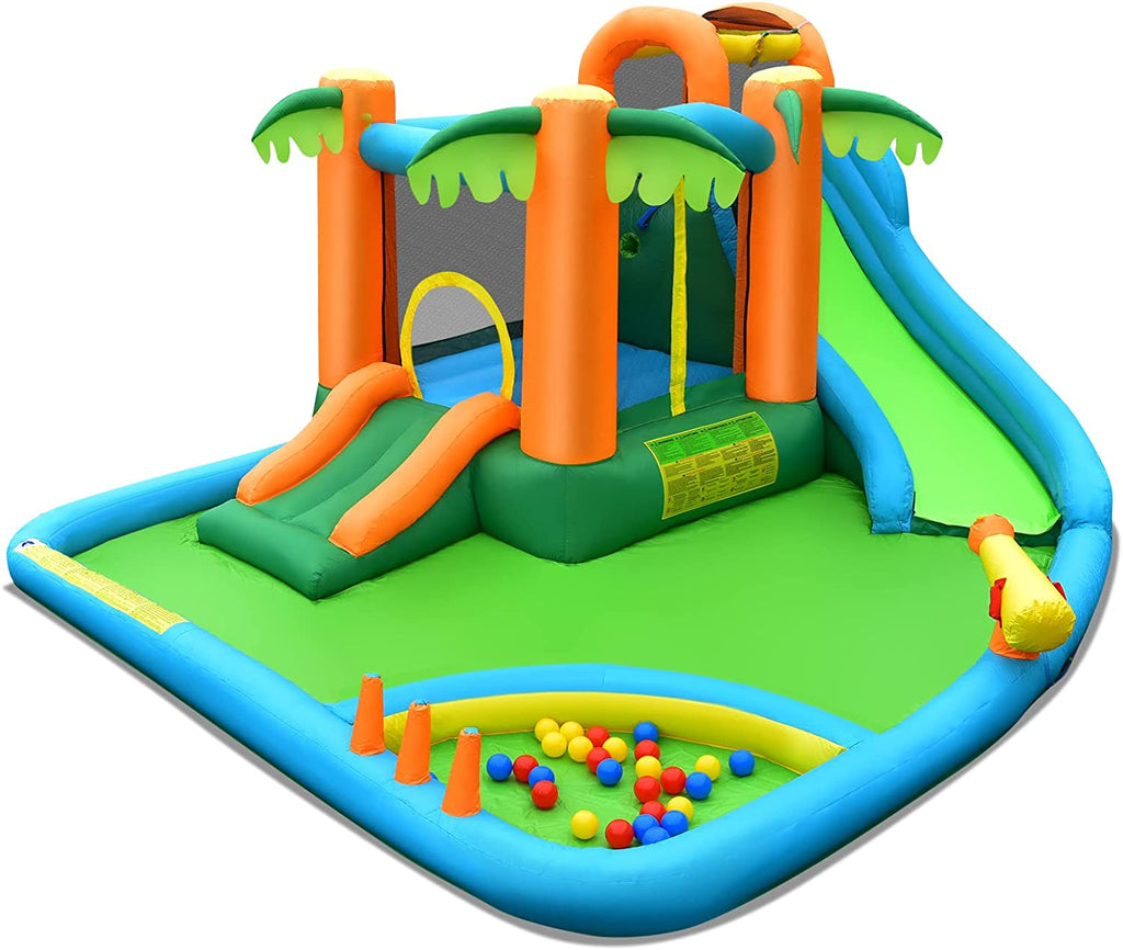 Inflatable Water Slide with Splash Pool, Climbing Wall J65477