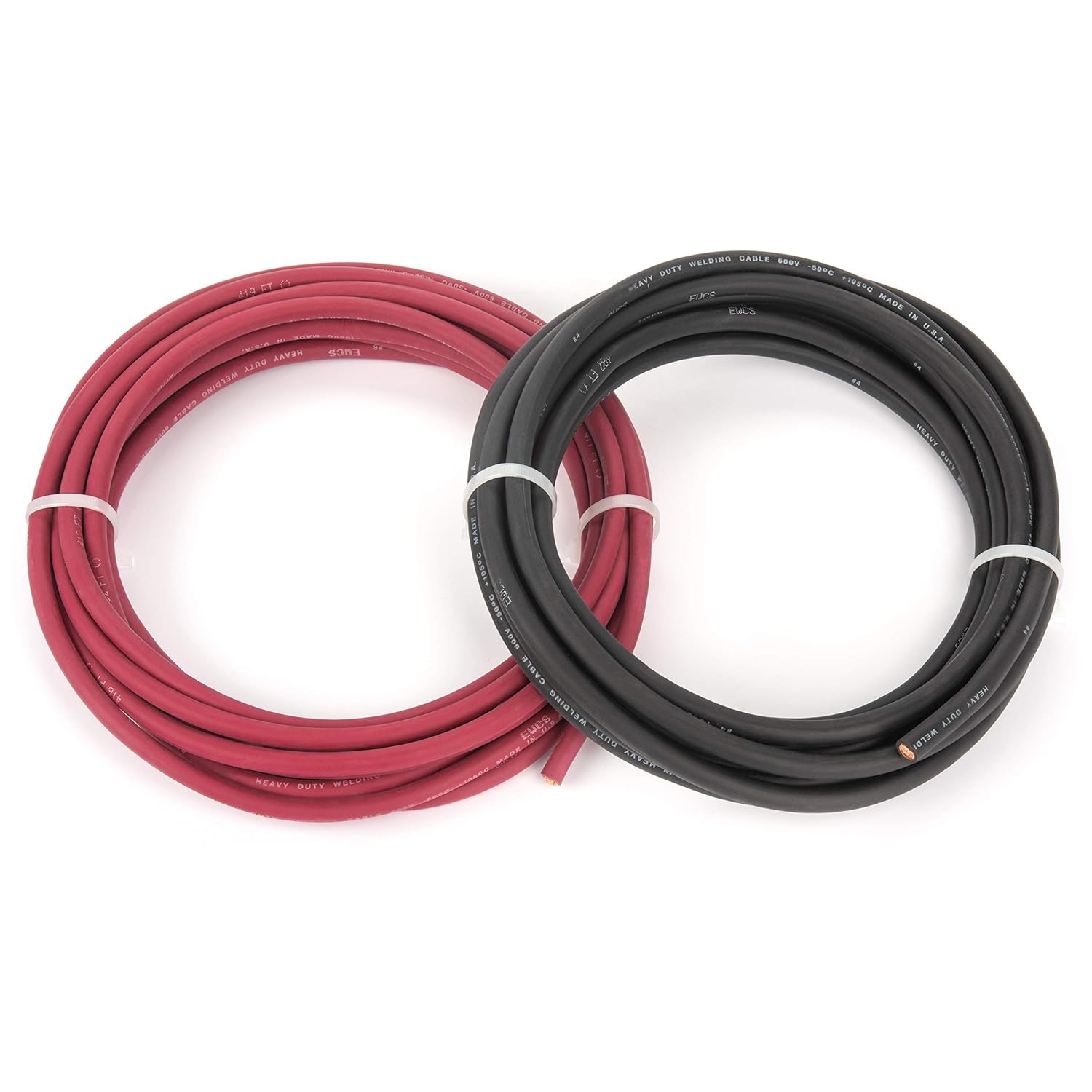 4 Gauge Extra Flexible Welding Cable 600 Volt 20 Feet Black Red Pack of 2 S148
