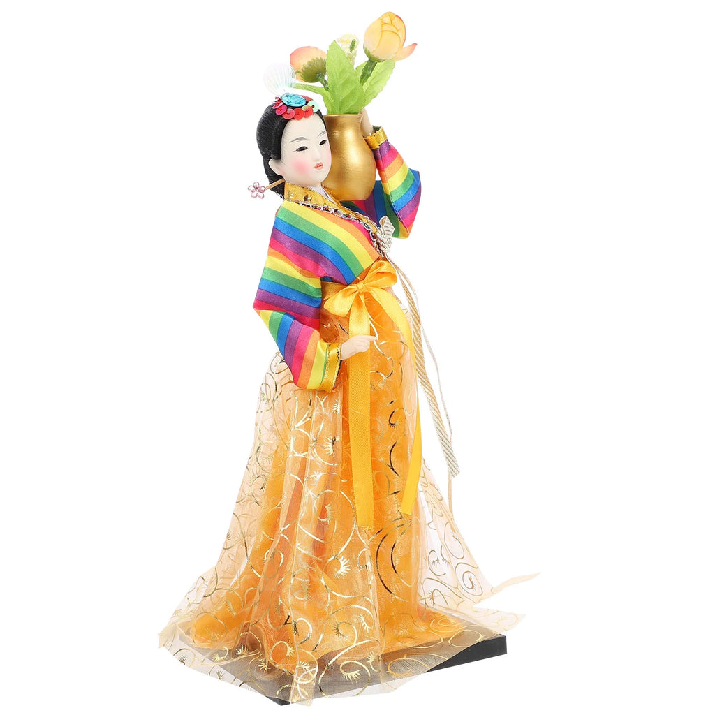 Doll Hanbok Korean Geisha Figure Figurine Traditional Asian Collectible Kimono Antique Dress V55387