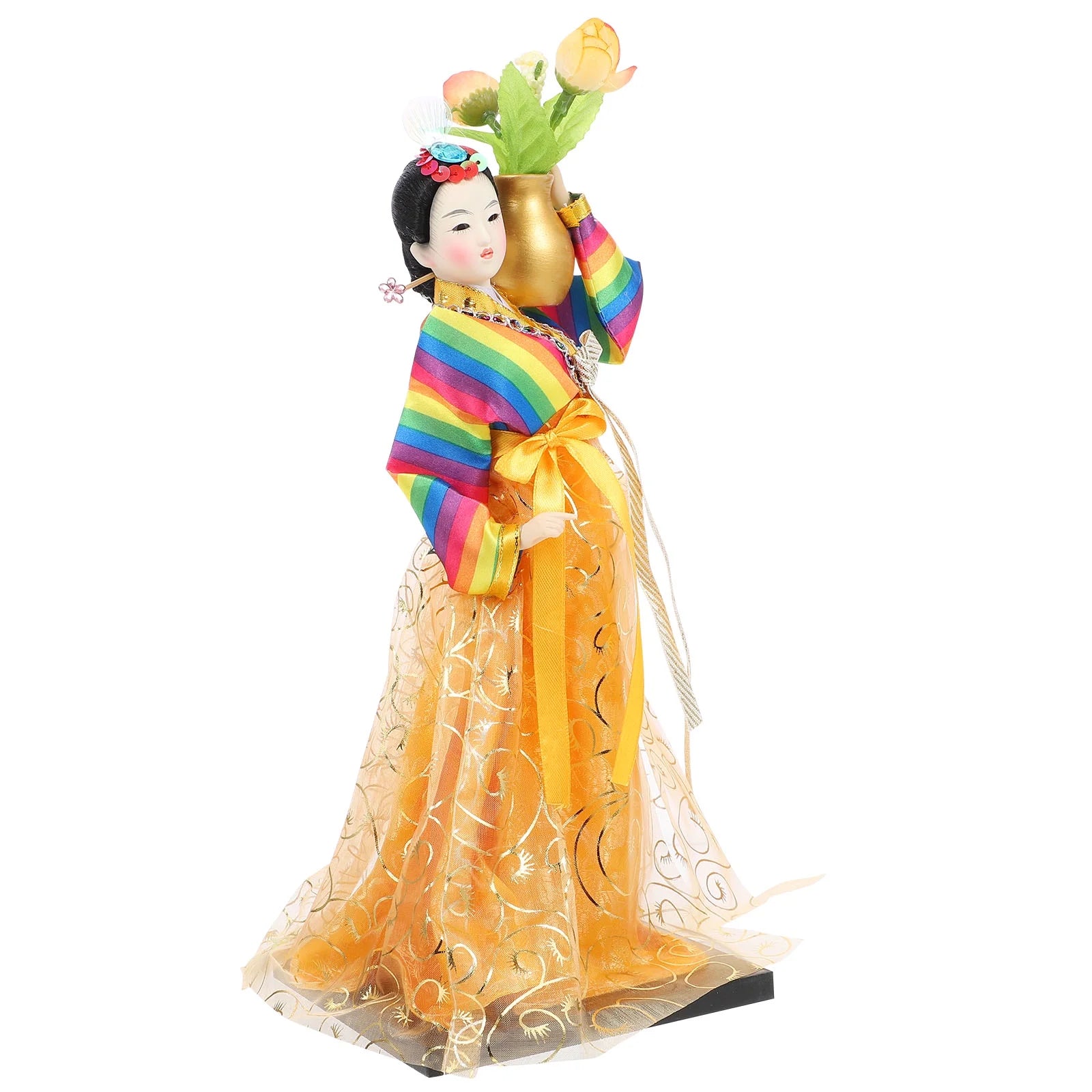 Doll Hanbok Korean Geisha Figure Figurine Traditional Asian Collectible Kimono Antique Dress V55387