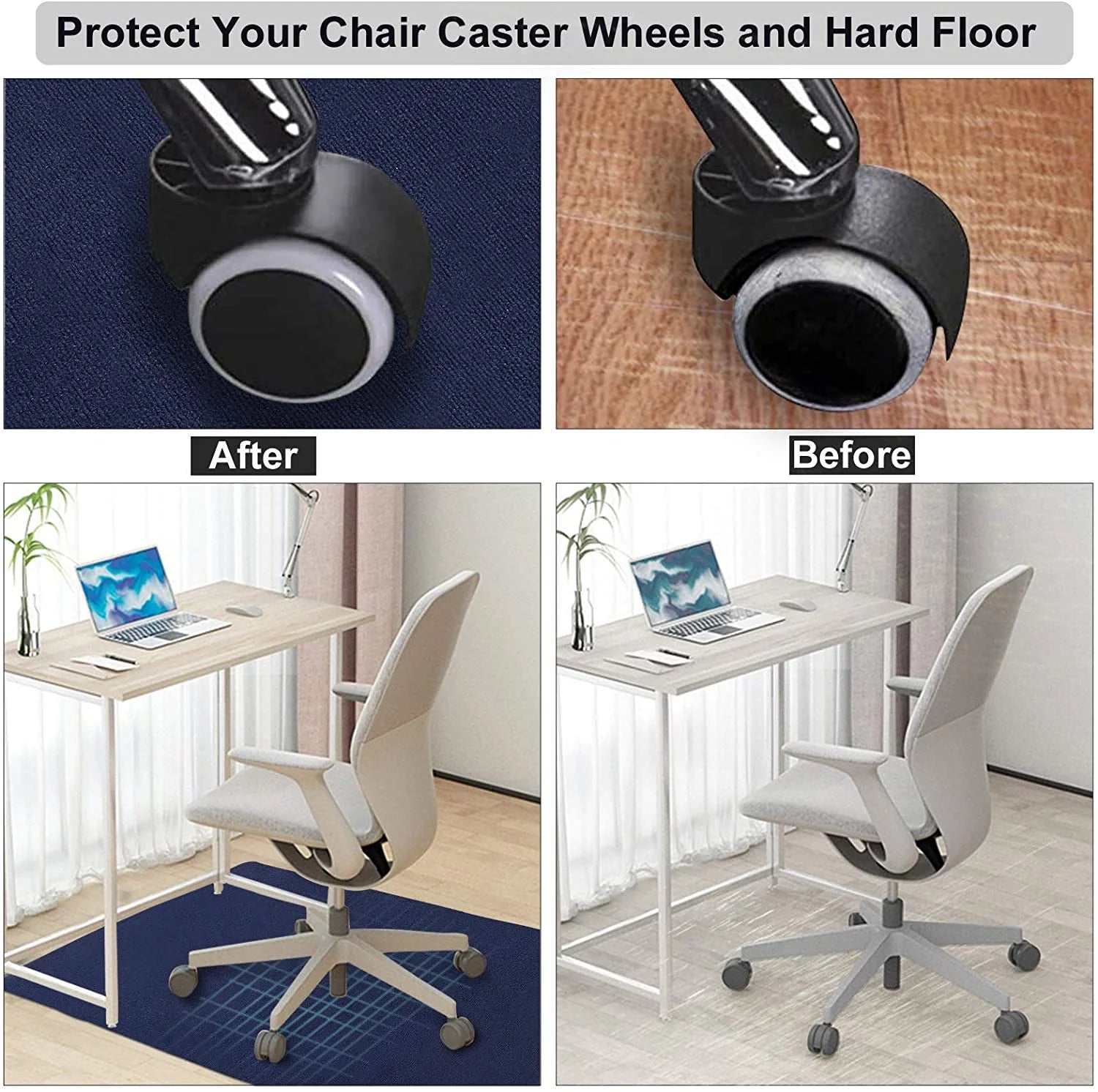 Blue PVC Desk Chair Mat L93078