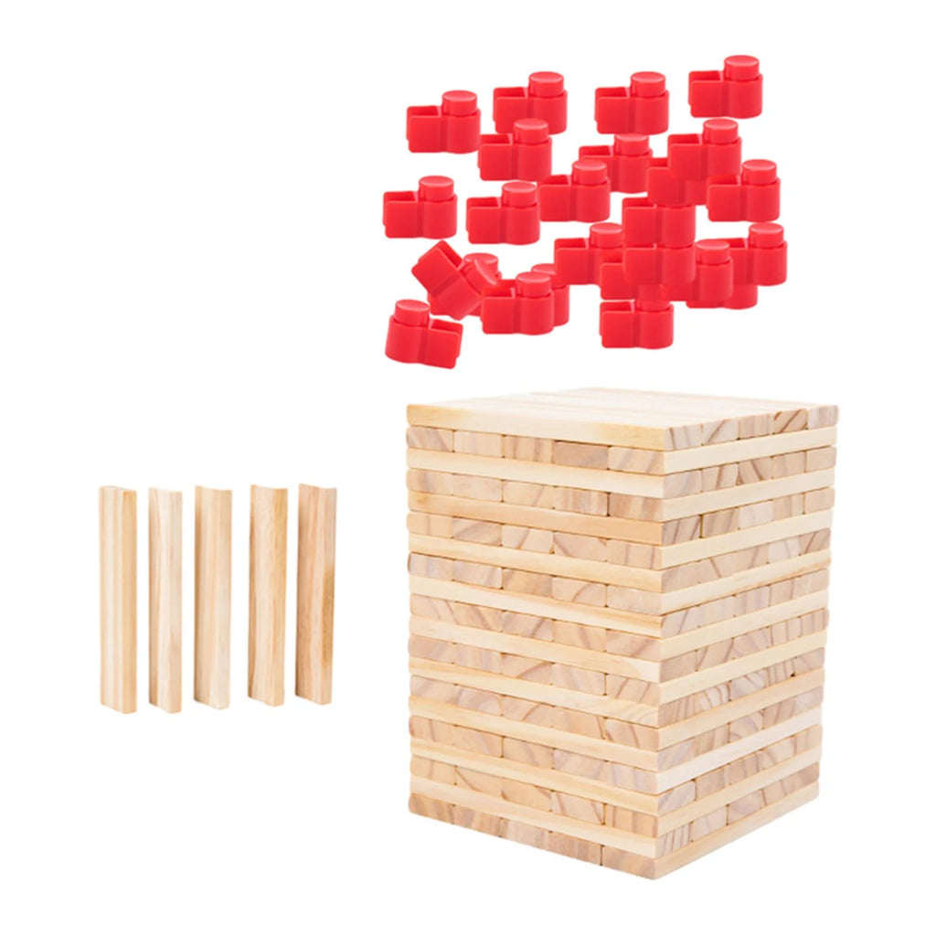 100 Pieces Wooden Blocks Stacking Game Building Kits Board Games F723230