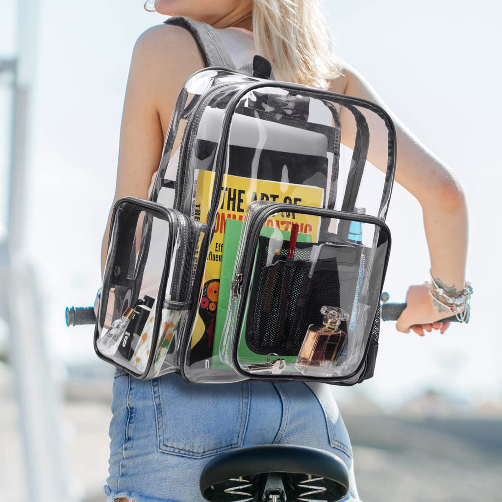 Clear Backpack with Reinforced Strap D8482