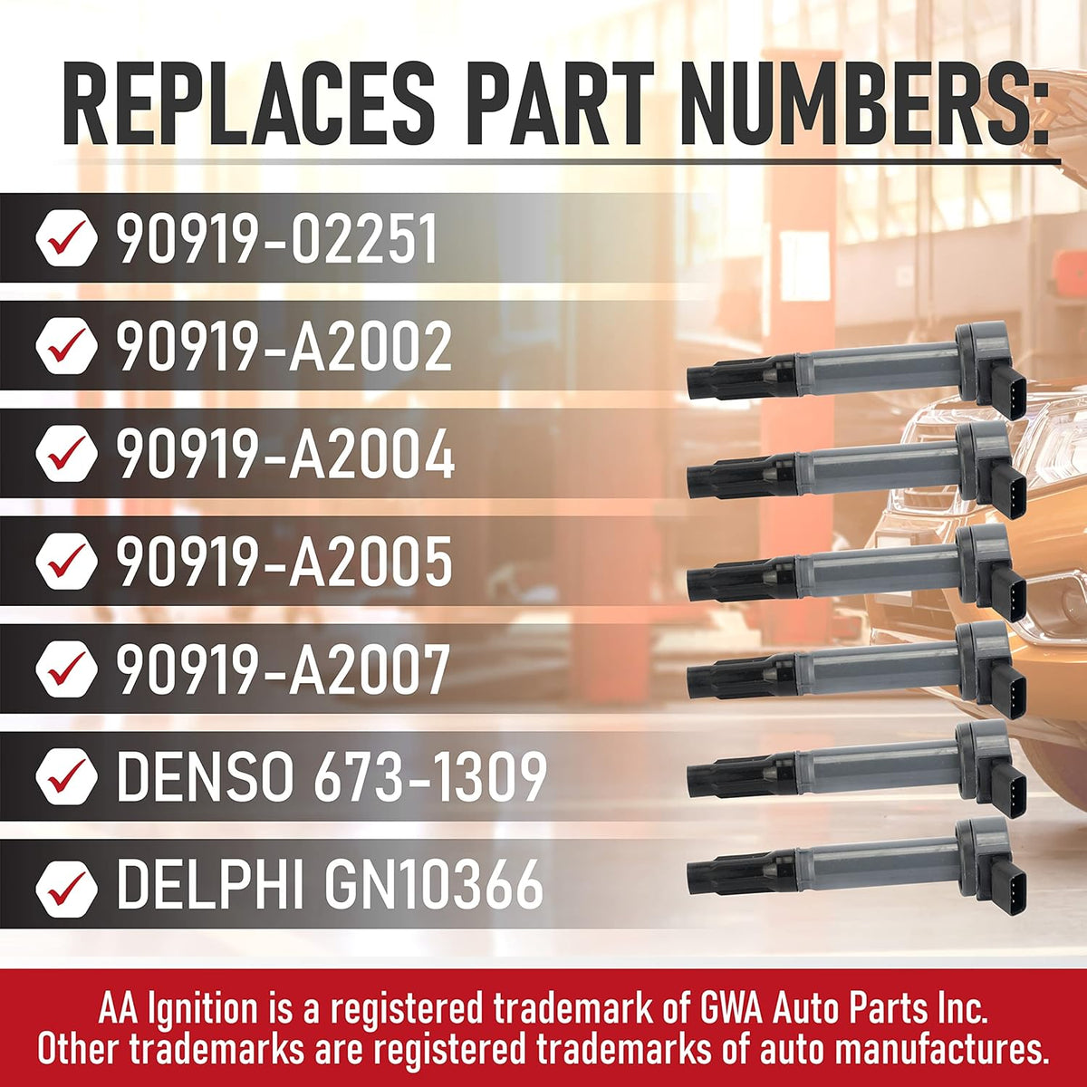 Ignition Coil Set of 6 for Toyota, Lexus & Scion Vehicles F5853