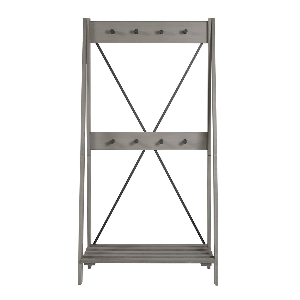 Grey Solid Wood Hall Tree U86268