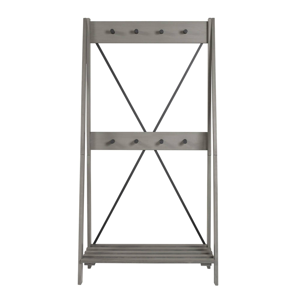 Grey Solid Wood Hall Tree U86268