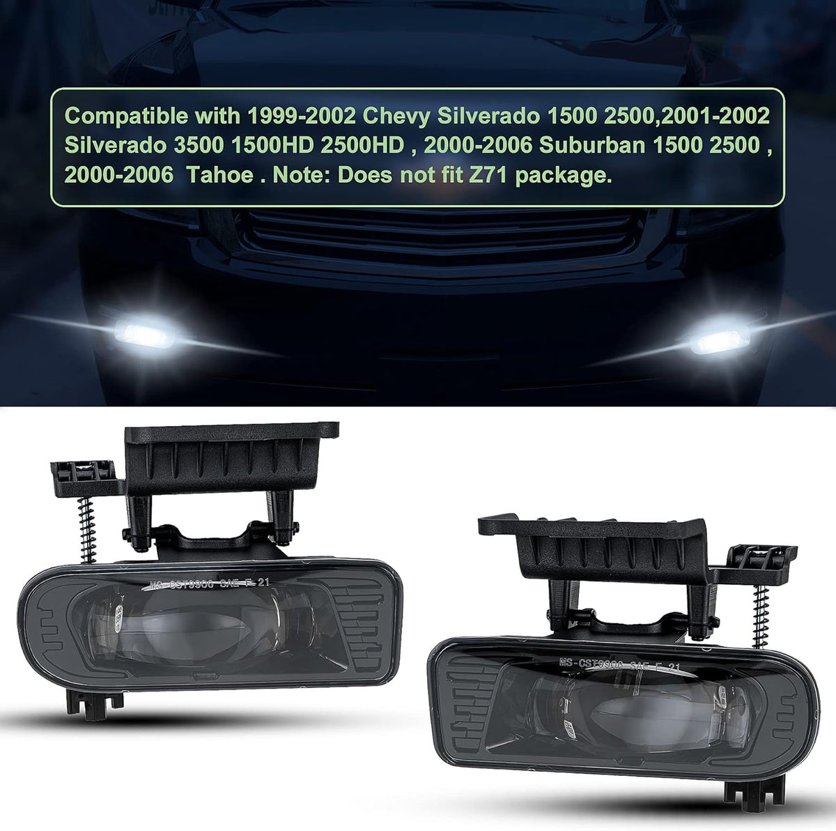 Front Bumper Projector LED Fog Lights 2PCS Black D94566