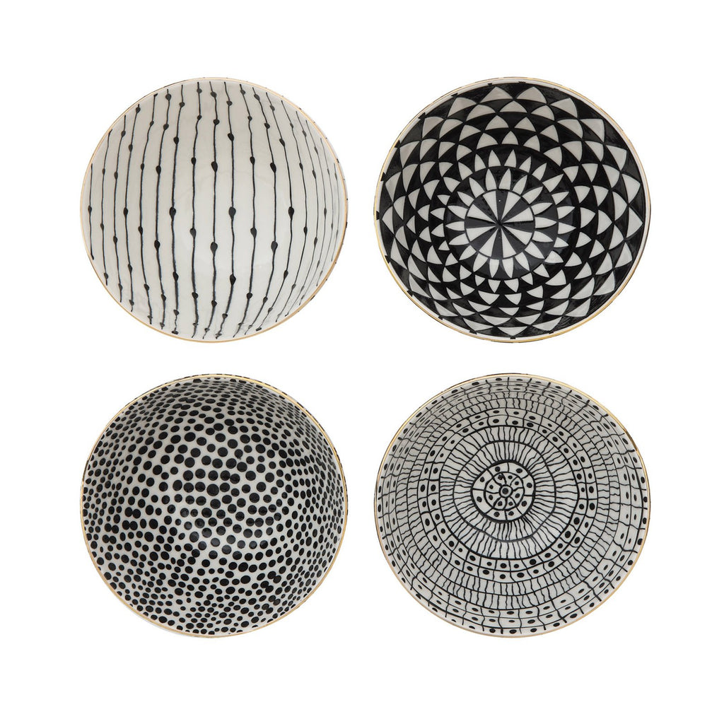 White & Black Bowls (Set of 4) D42794