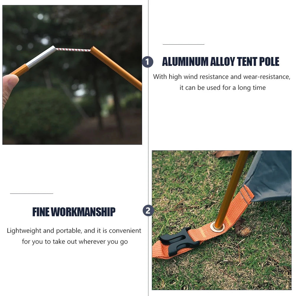 2Pcs Flexible Metal Tent Poles Folding Portable Camping Y2680