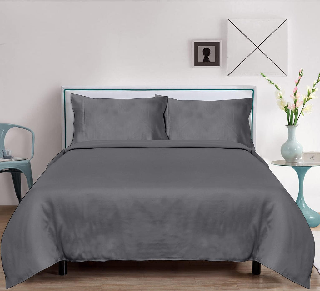 Split King Charcoal Gray 5PC Tencel Lyocell Bed Sheets Set E99869