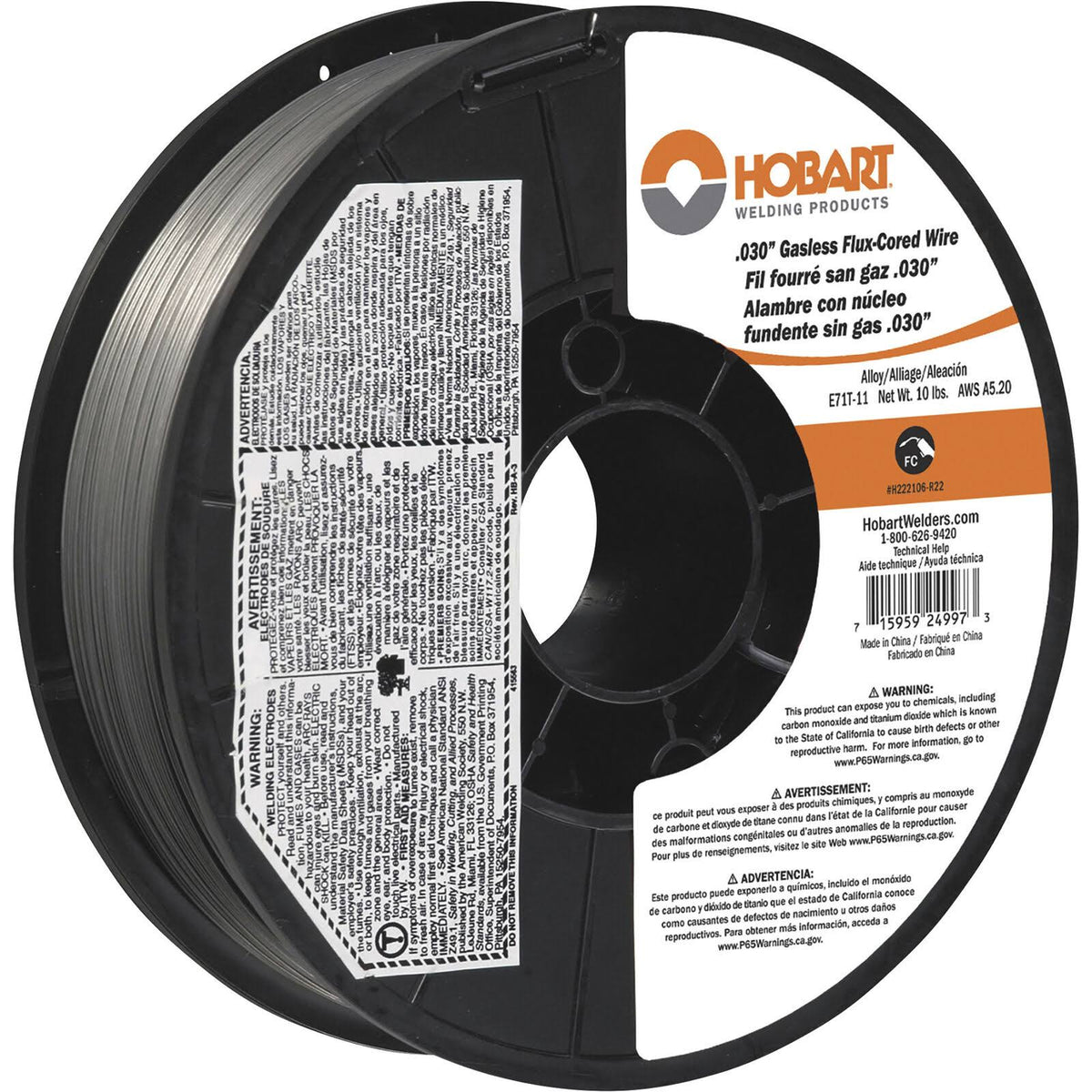10-Pound E71T-11 Carbon-Steel Flux-Cored Welding Wire, 0.030-Inch B69239