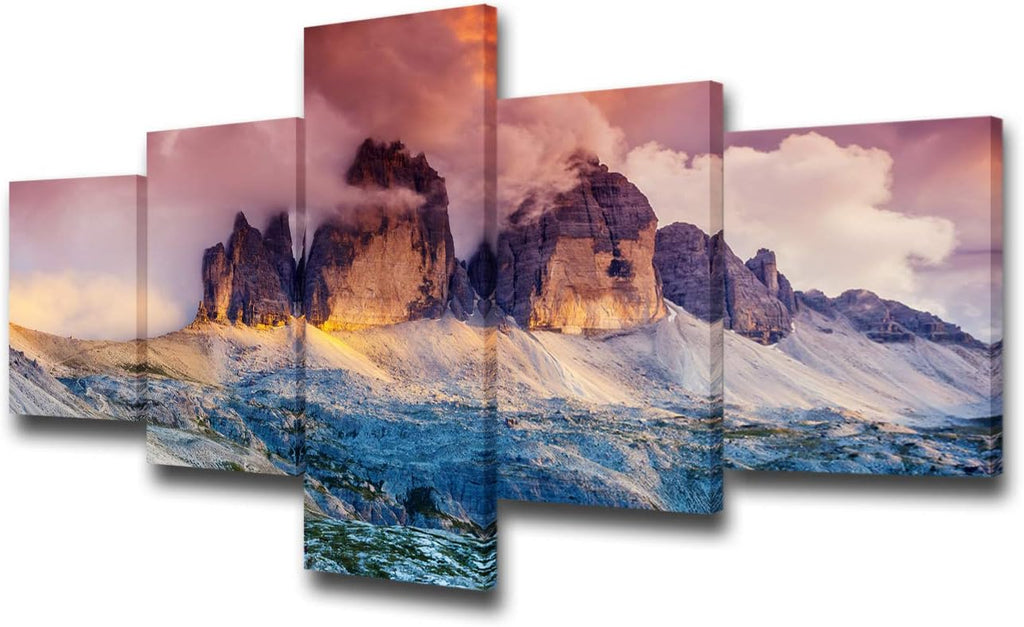 5 Panels Black and White Canvas Prints Wall Art Z9220