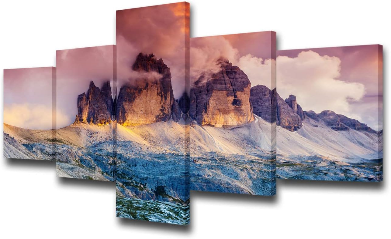 5 Panels Black and White Canvas Prints Wall Art Z9220