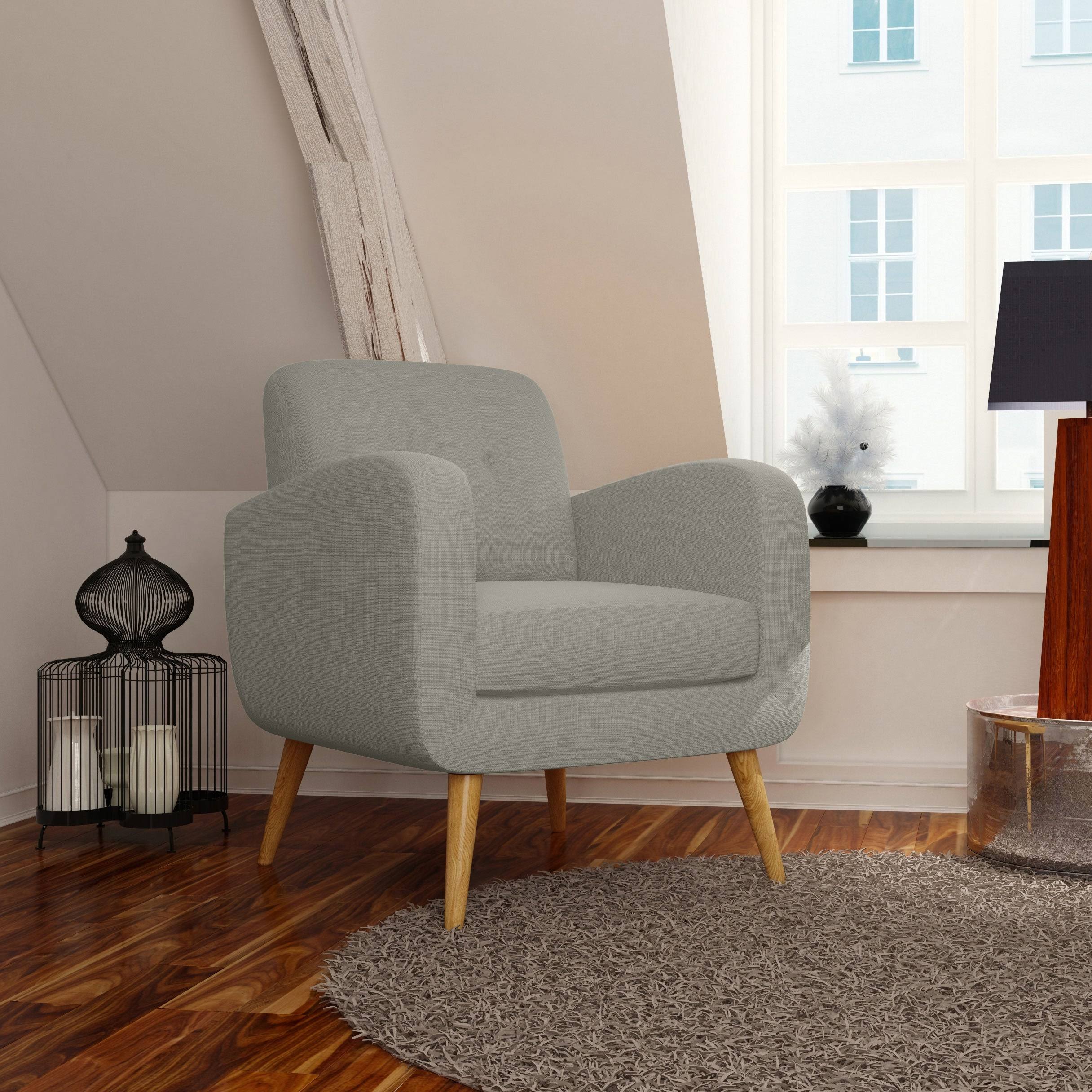 Cherry Red Mid-Century Modern Arm Chair T9401