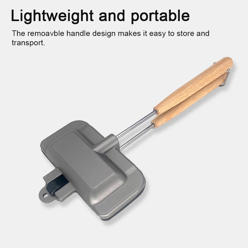 Double-Sided Non-Stick Aluminum Sandwich Maker with Removable Handle Z6932