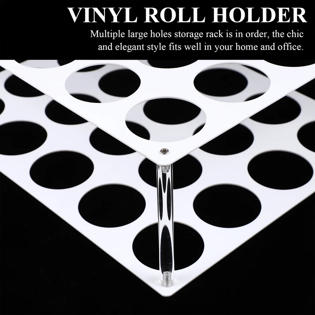 Vinyl Roll Rack Holder Storage Paper Organizer Stand Record Display Craft Tower Shelf Holes Dispenser Large Wrapping G452