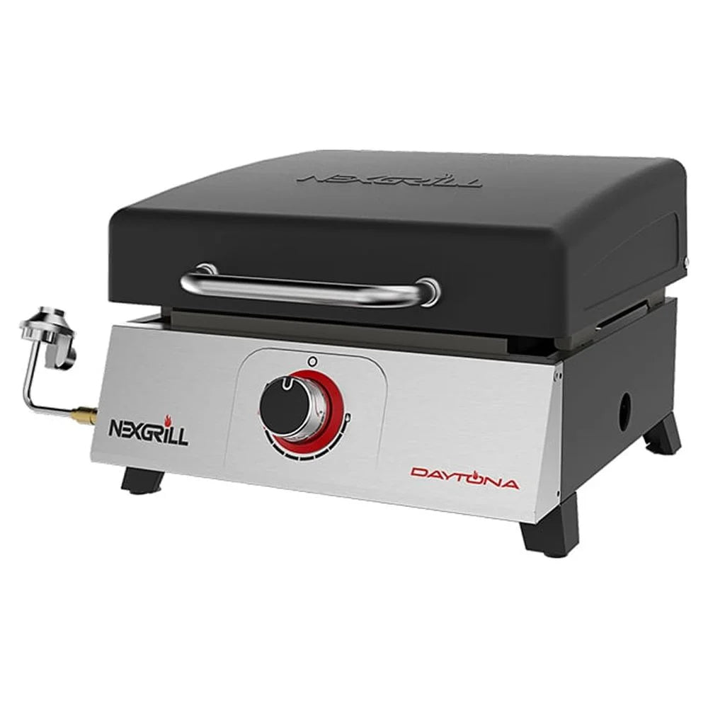 1-Burner Propane Gas Tabletop Grill with Hot Rolled Steel Griddle Top B335038