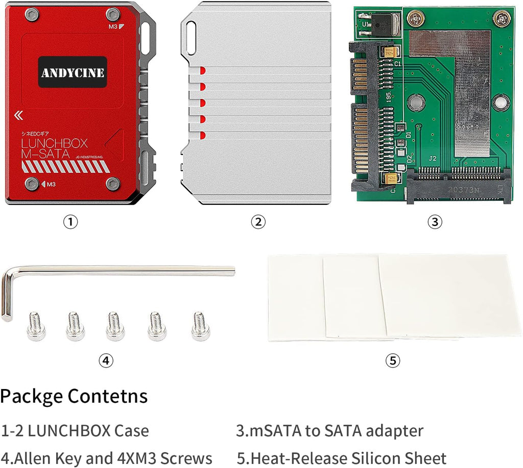 mSATA SSD Case with mSATA to SATA Adapter J9109