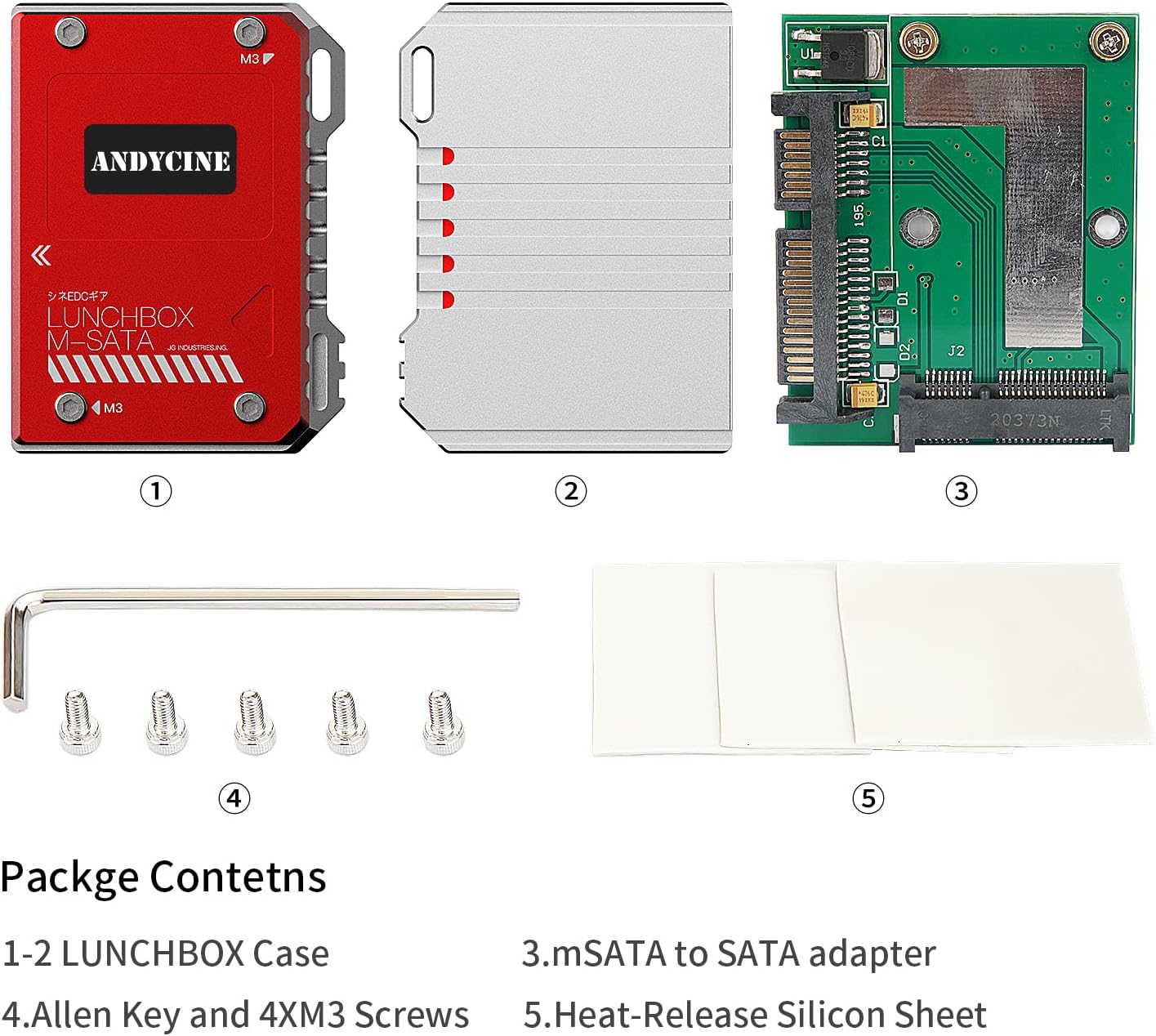 mSATA SSD Case with mSATA to SATA Adapter J9109