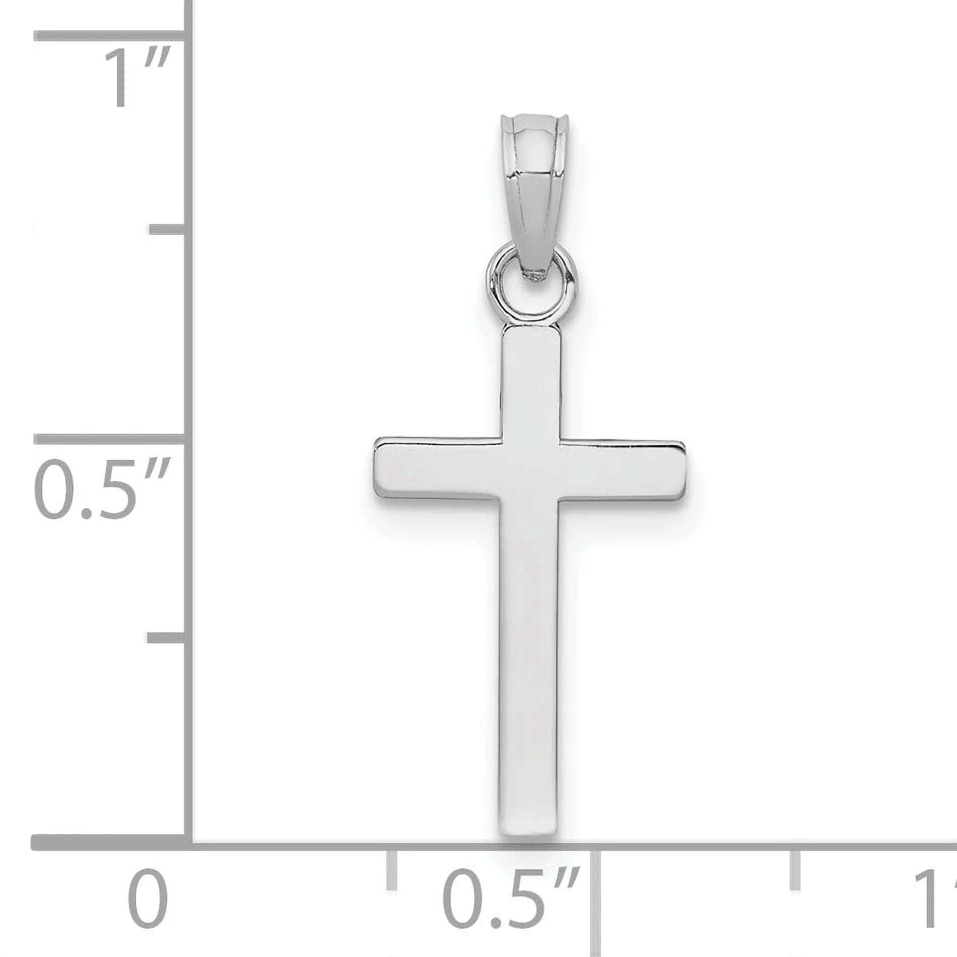 10K White Gold Polished Cross Pendant L853