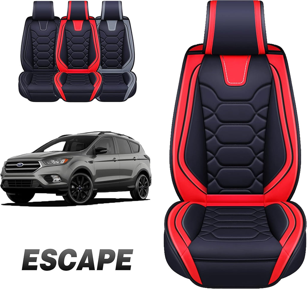 Red Leather Seat Covers Full Set J49870