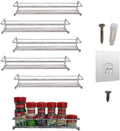 6 Pack Wall Mount Spice Rack Organizer for Cabinet, 12 x 3 x 3 inches U1833