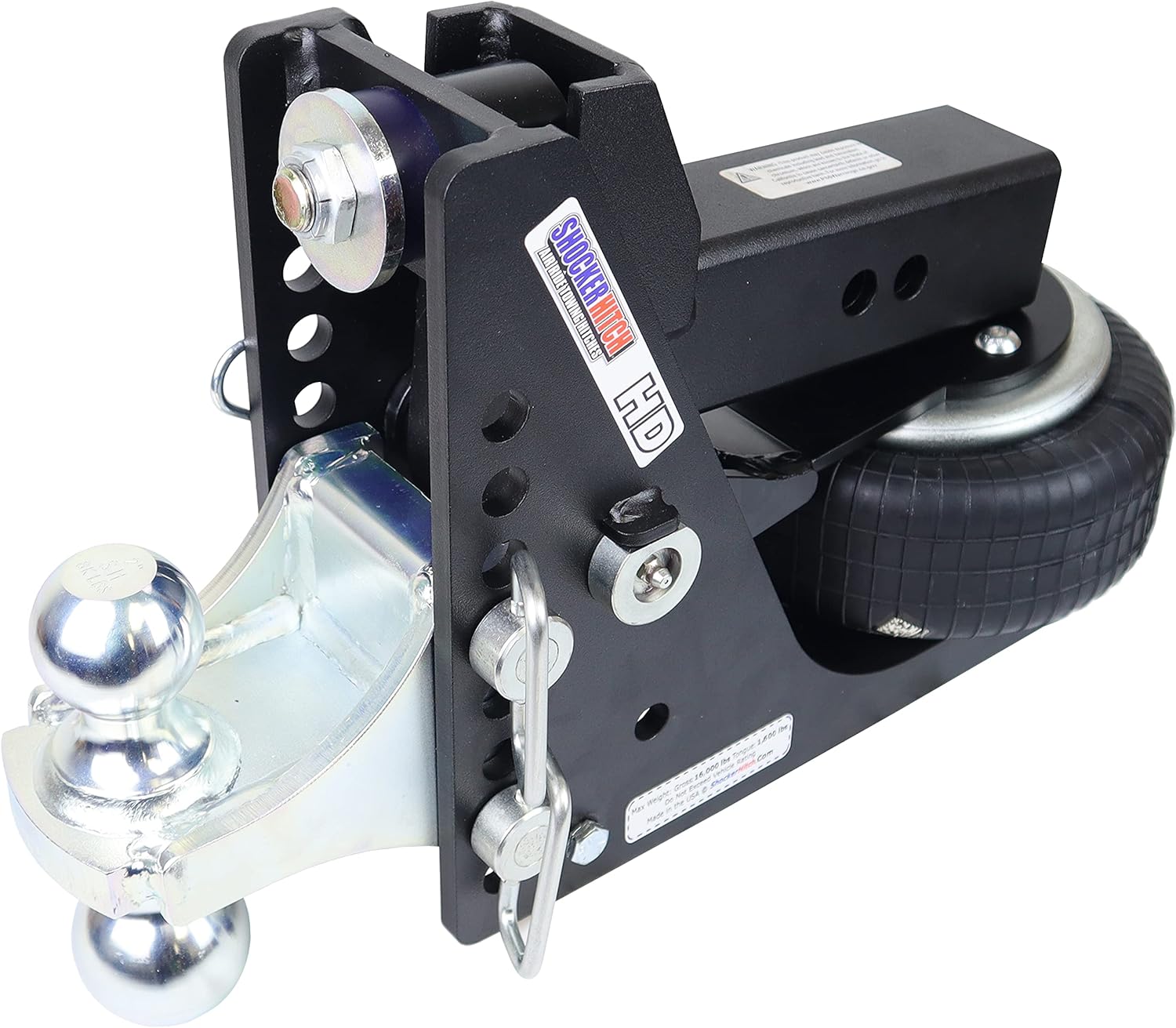 Black Air Hitch with Combo Ball, Fits 3" Hitch F4433