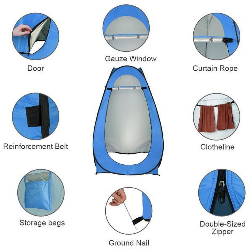 Blue Pop Up Toilet Shower Tent Changing Room Camping Shelter O28151