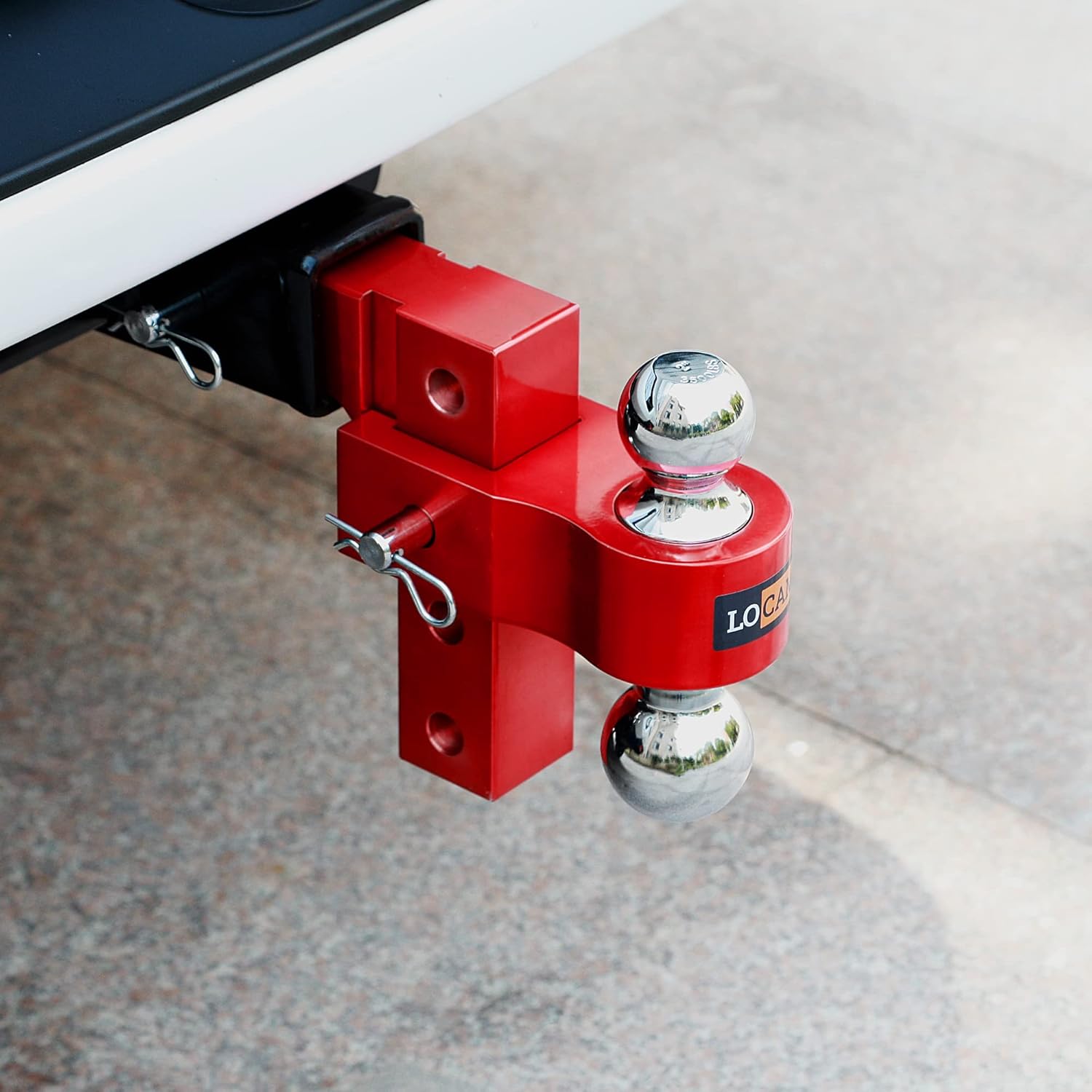 Adjustable Aluminum Trailer Hitch with Double Stainless Steel Pins, Red I711768