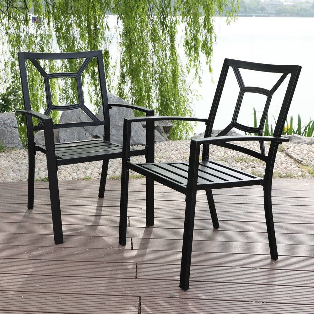 2pc Patio Stackable Metal Deck Chairs U972
