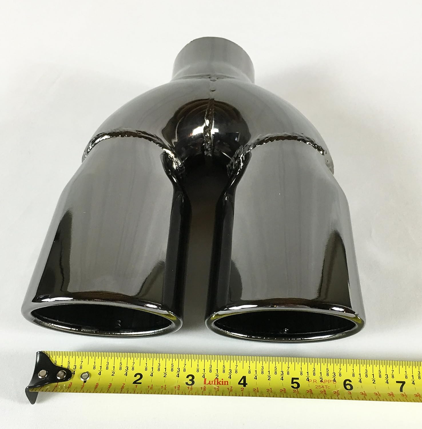 Dual Oval Slant Stainless Black Chrome Exhaust Tip Pack of 2 B98014