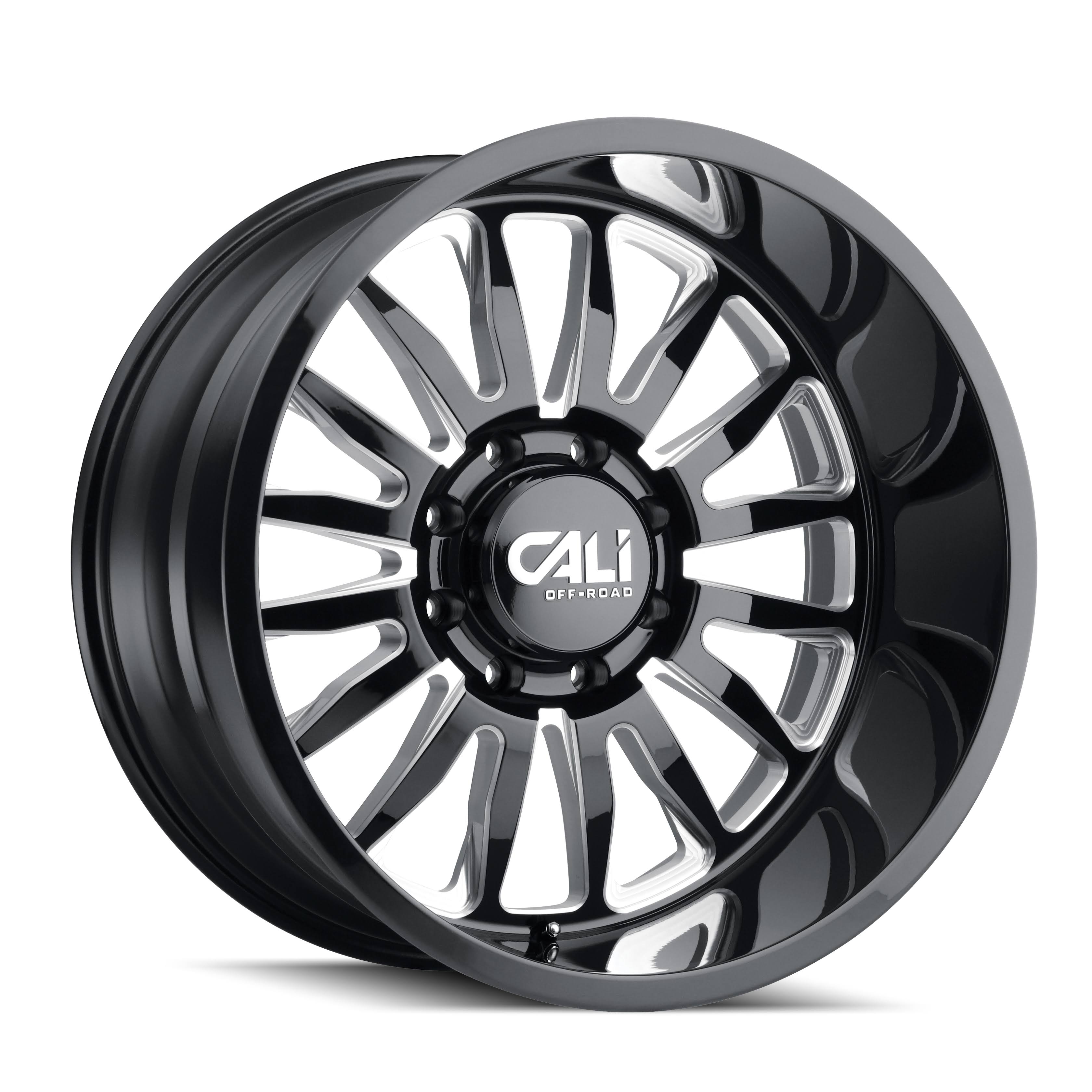 22x12 Gloss Black/Milled Spokes Wheel D708