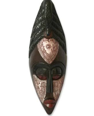 African Wood Mask Wall Decor B907889