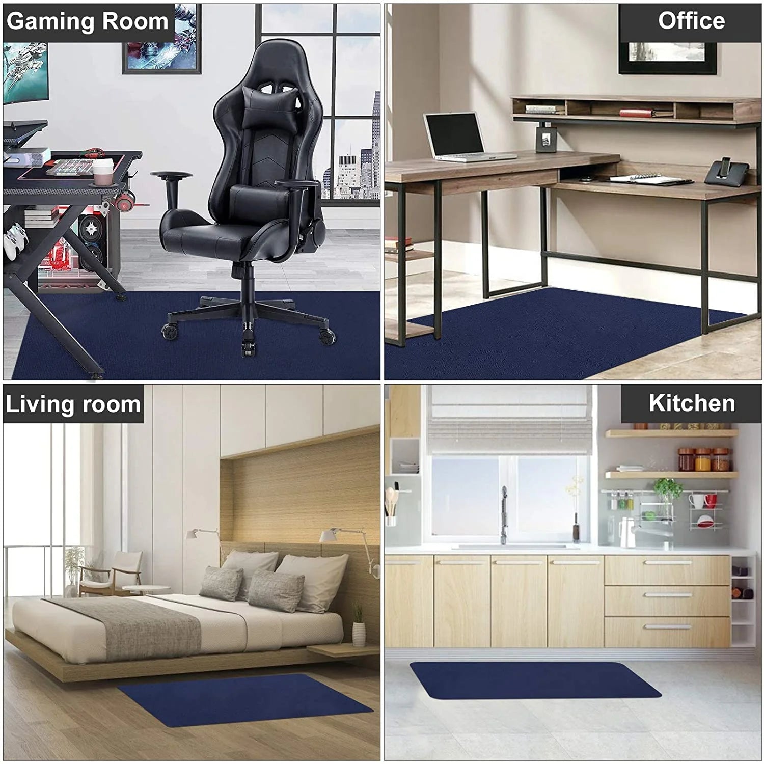Blue PVC Desk Chair Mat L93078