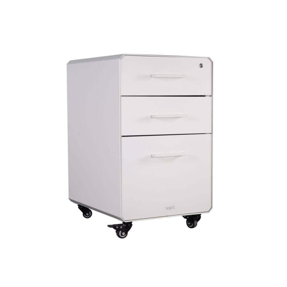 White 3-Drawer Mobile File Cabinet J7848