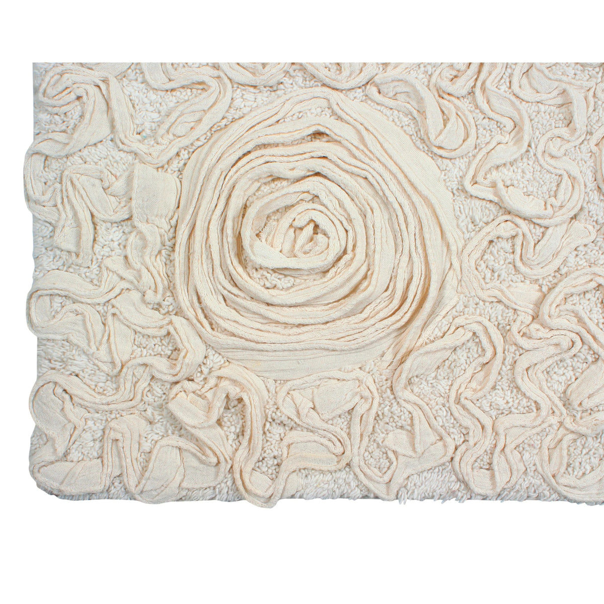 Ivory Cotton Bathroom Rug 17"x24" E1128