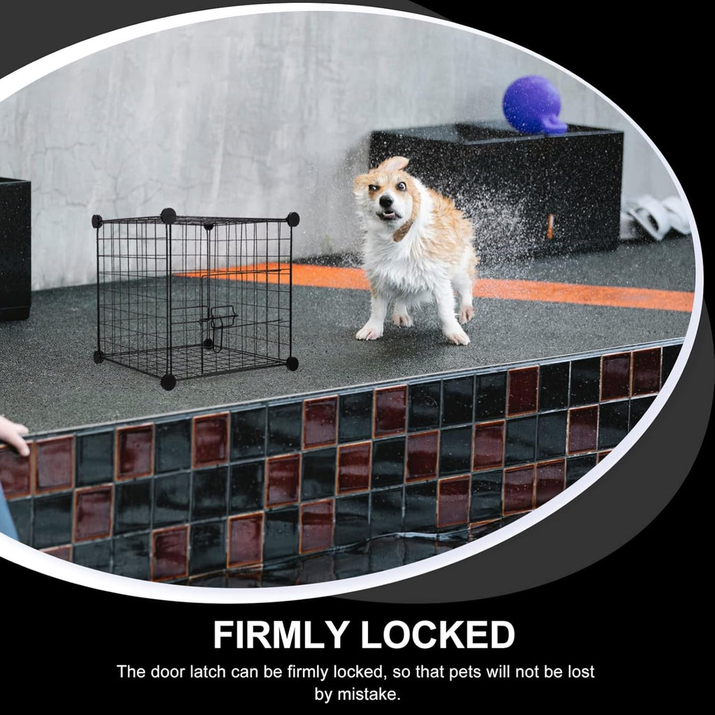 Black Foldable Metal Pet Exercise Playpen I3527