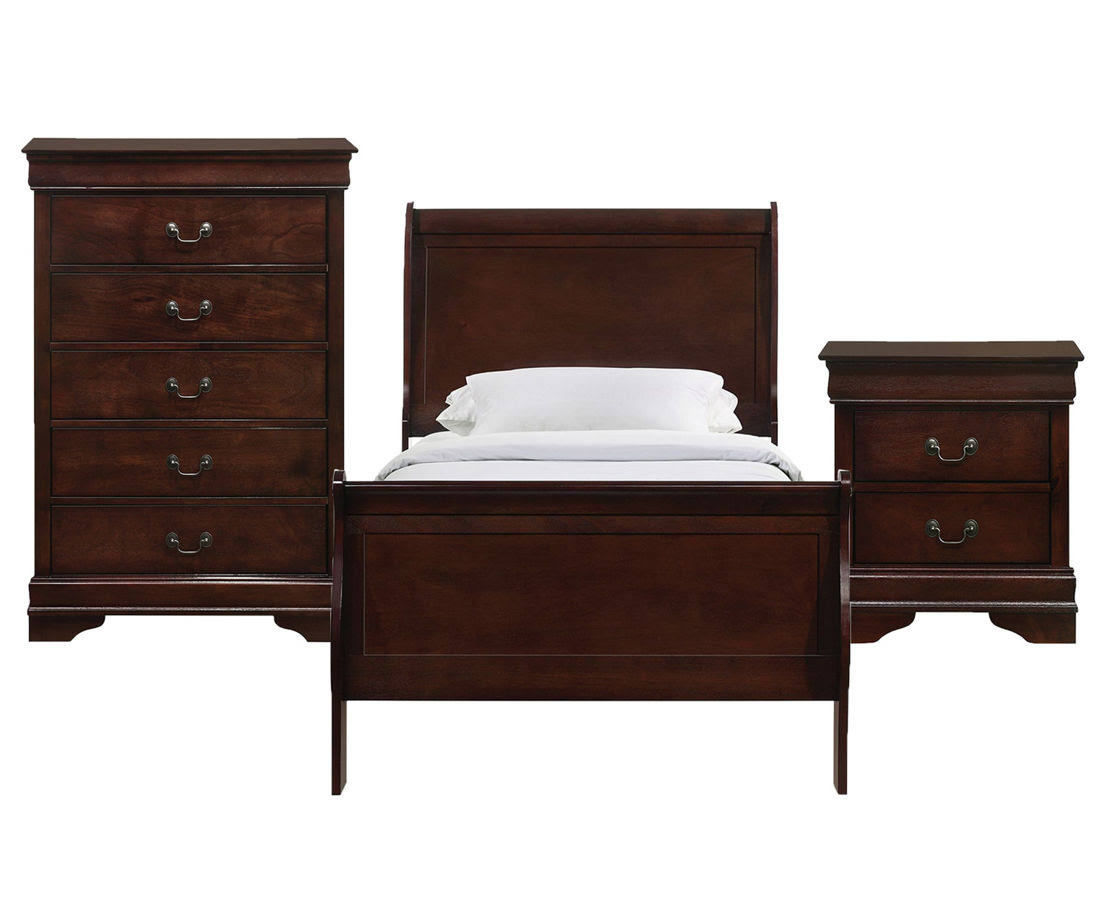 Twin Panel 3PC Bedroom Set in Cherry P703030