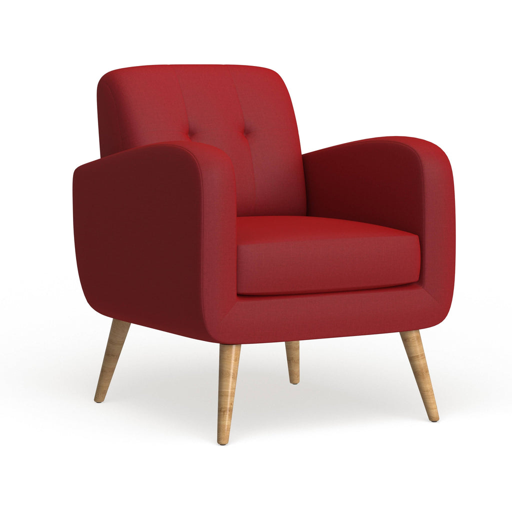 Cherry Red Mid-Century Modern Arm Chair T9401