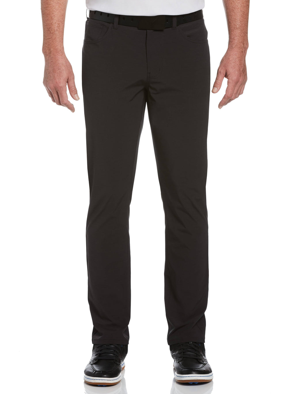Black Heather Cotton Polyester Elastane 5-Pocket Pant K699593