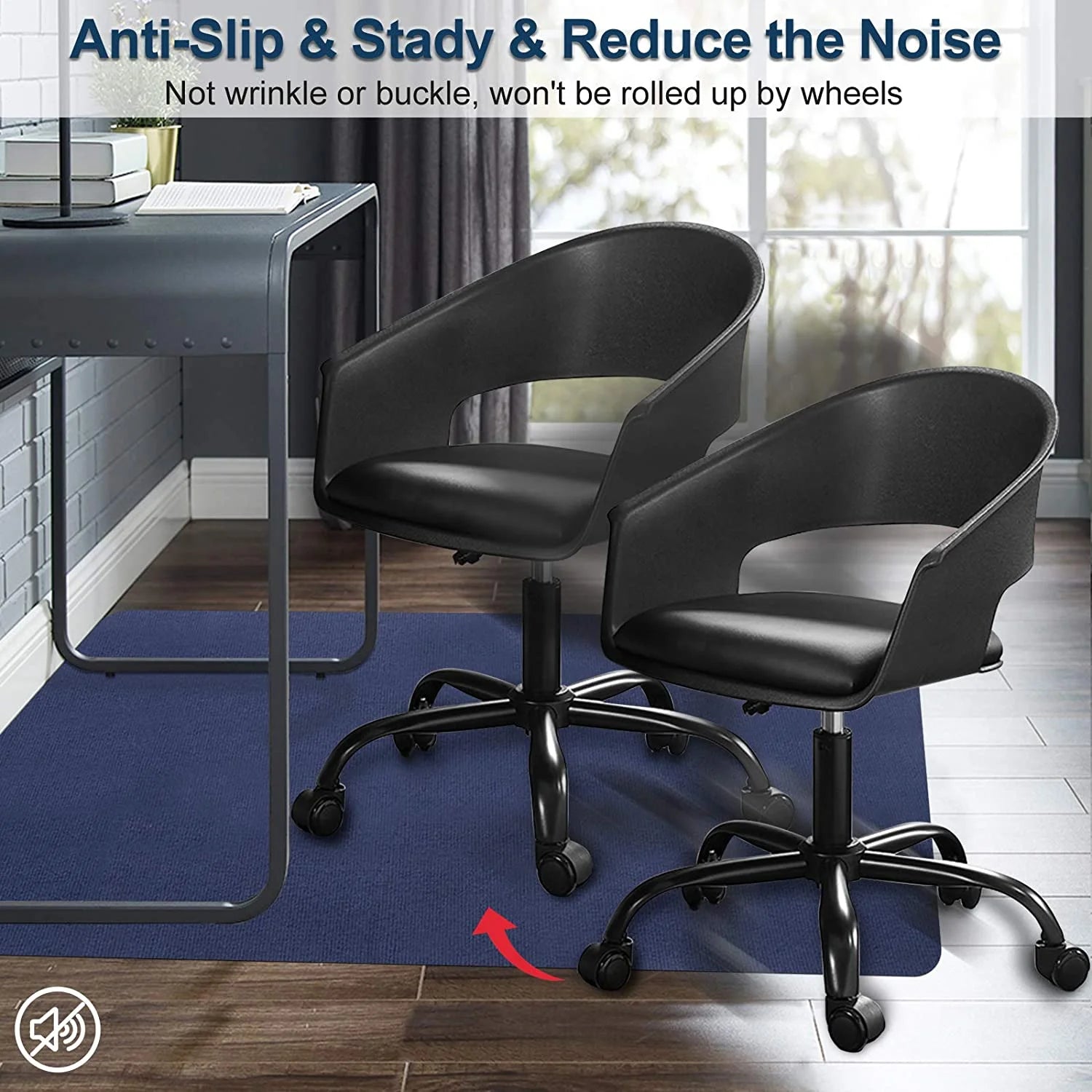 Blue PVC Desk Chair Mat L93078