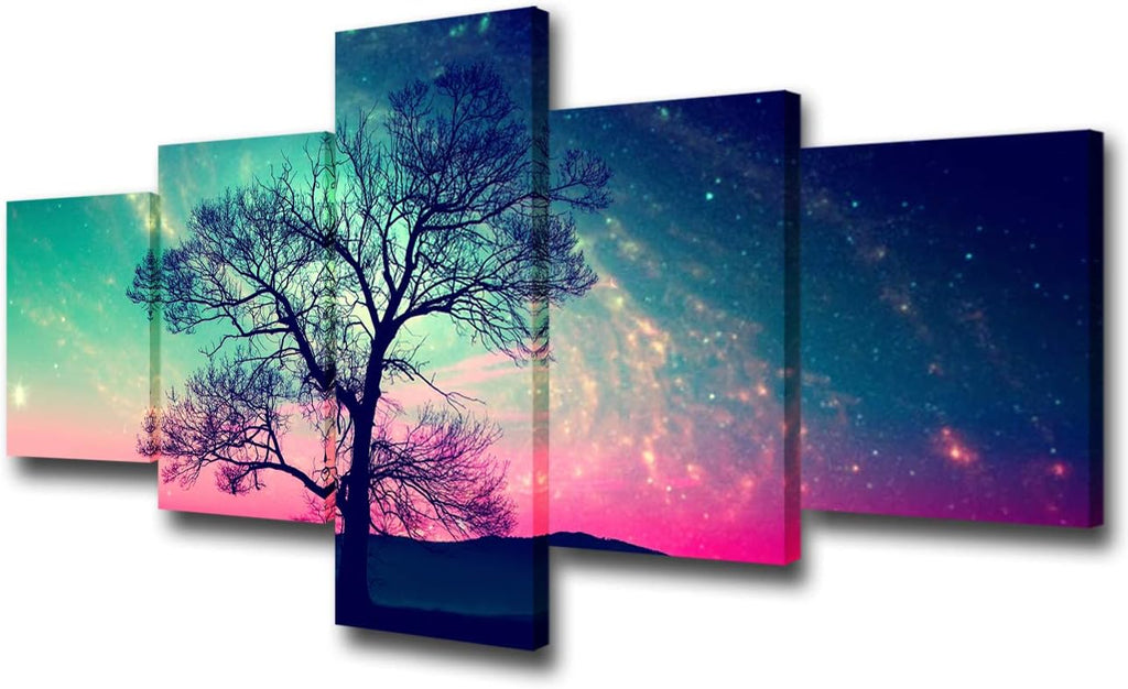 5 Panels Black and White Canvas Prints Wall Art Z9220