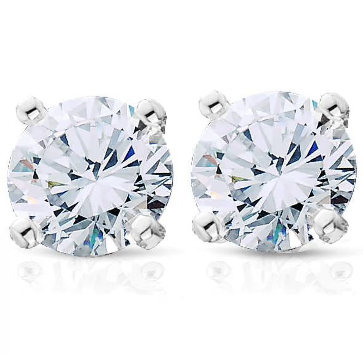 3/4ct Diamond Studs Earrings 14K White Gold I895