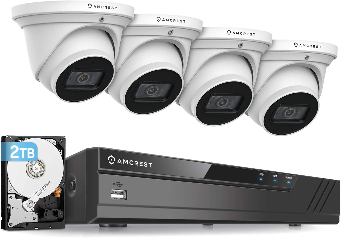 4K 8CH 8MP Weatherproof IP67 Security Camera System with 4X 4K 8-Megapixel Cameras K2262