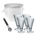 Ice Cream Maker Attachment, Ice Cream Glasses (Set of 4), Ice Cream Scoop K4224