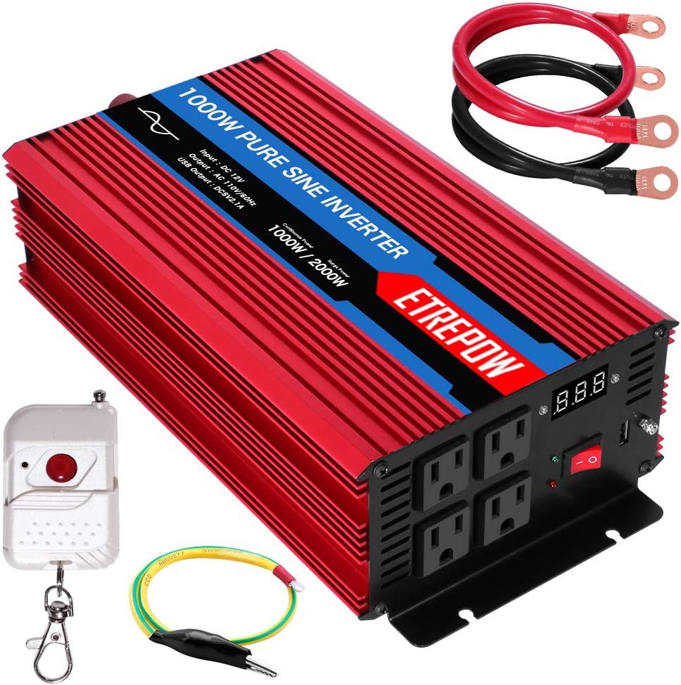 3000 Watt Pure Sine Wave Power Inverter 12V DC to 110V AC M15322