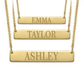 18k Gold Plated Silver Bar Name Necklace with 16'' + 2" Chain K649